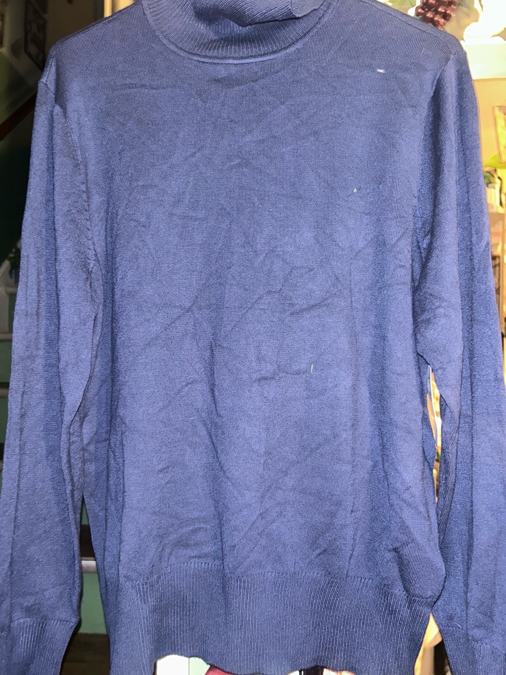 Navy blue turtleneck sweater